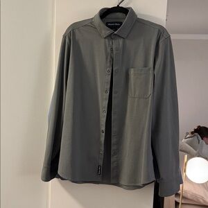 Mizzen+Main Blue Athletic Dress Shirt